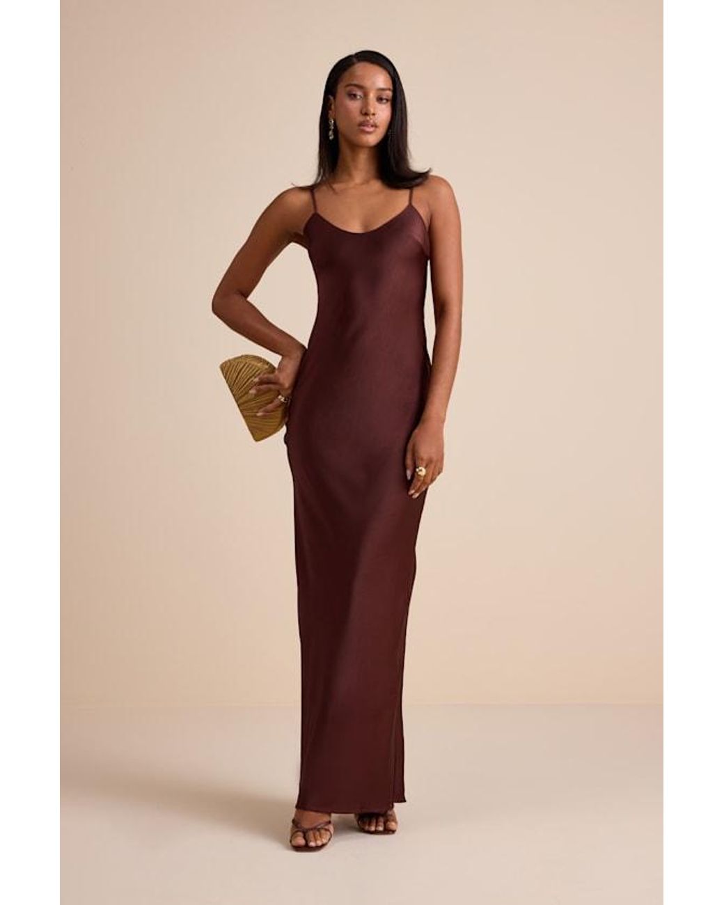 chinese dress ladies Yvette Slip Maxi Dress with Asymmetrical Hem