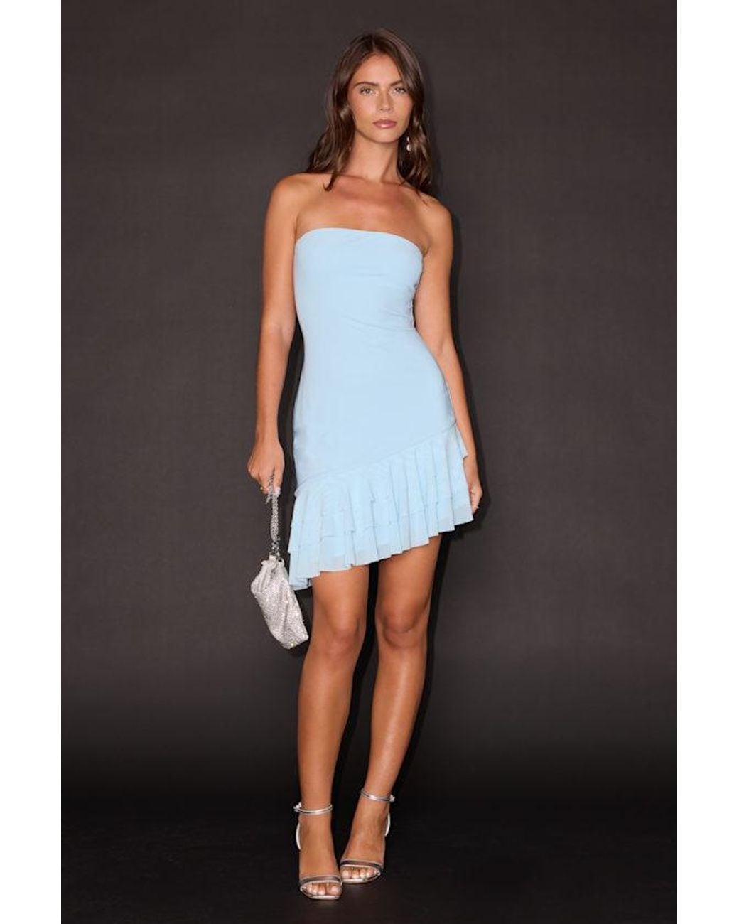 Lulus Black Vedette Mesh Ruffled Mini Dress