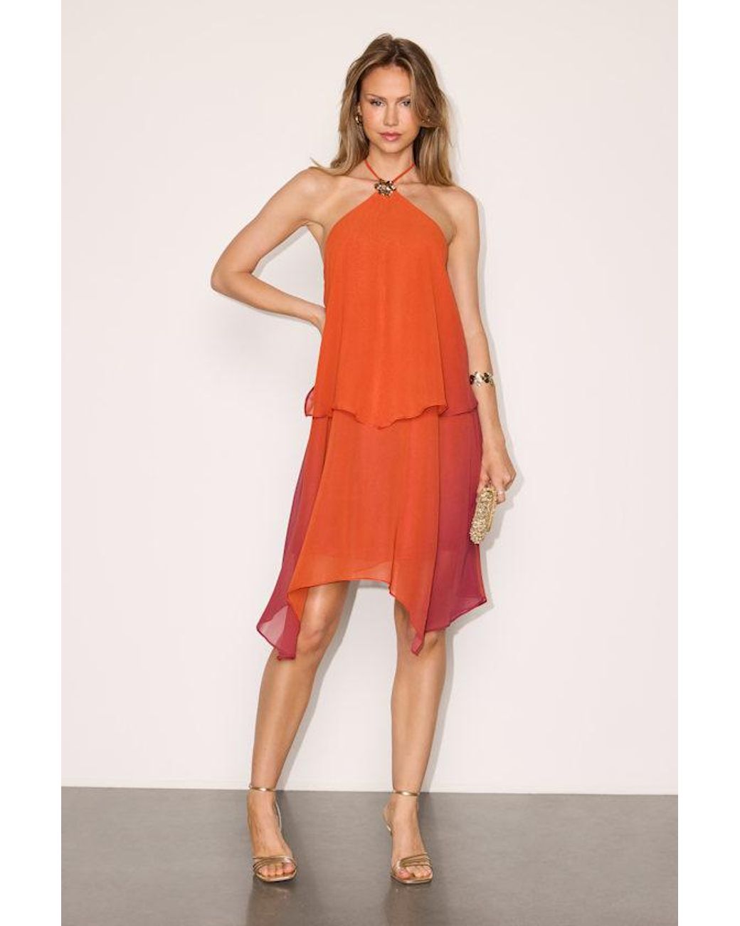 Lulus Midsummer And Ombre Tiered Mini Dress