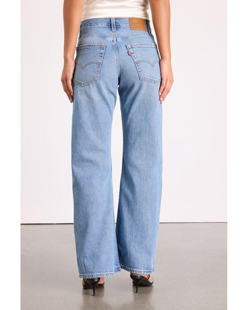 Levi's Blue Loose Boot Medium Wash Mid-Rise Jeans