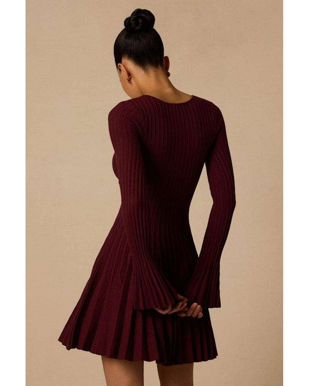 Lulus Red Magnolia Plum Keyhole Cutout Sweater Mini Dress