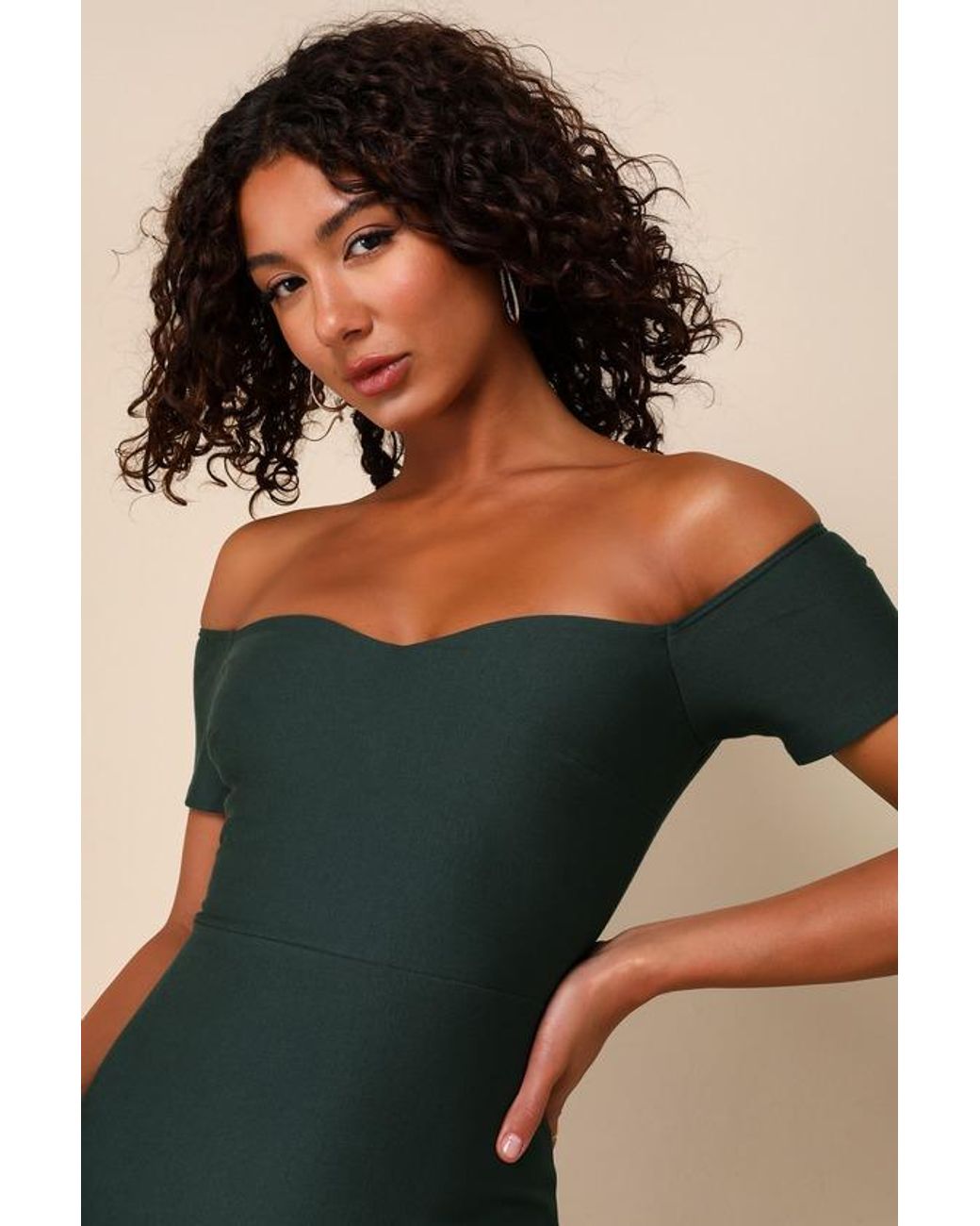 Lulus Blue How Much I Care Off-The-Shoulder Midi Dress