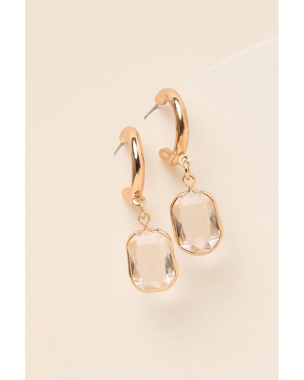 Lulus Natural Rasha Charm Hoop Earrings
