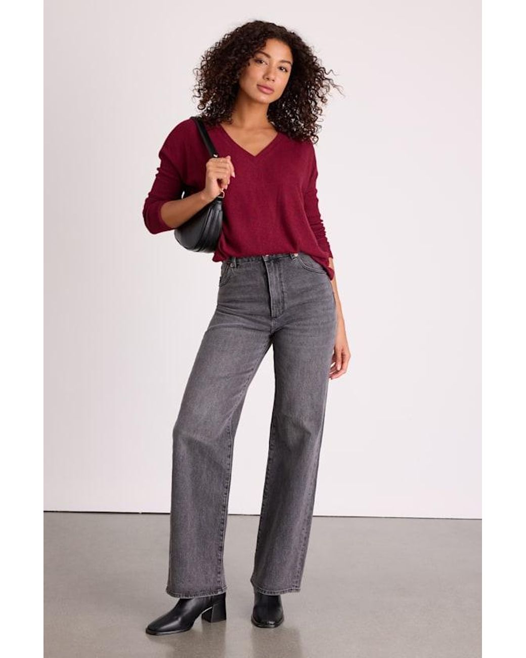 Lulus Red Just Vibing Ribbed V-Neck Sweater Top