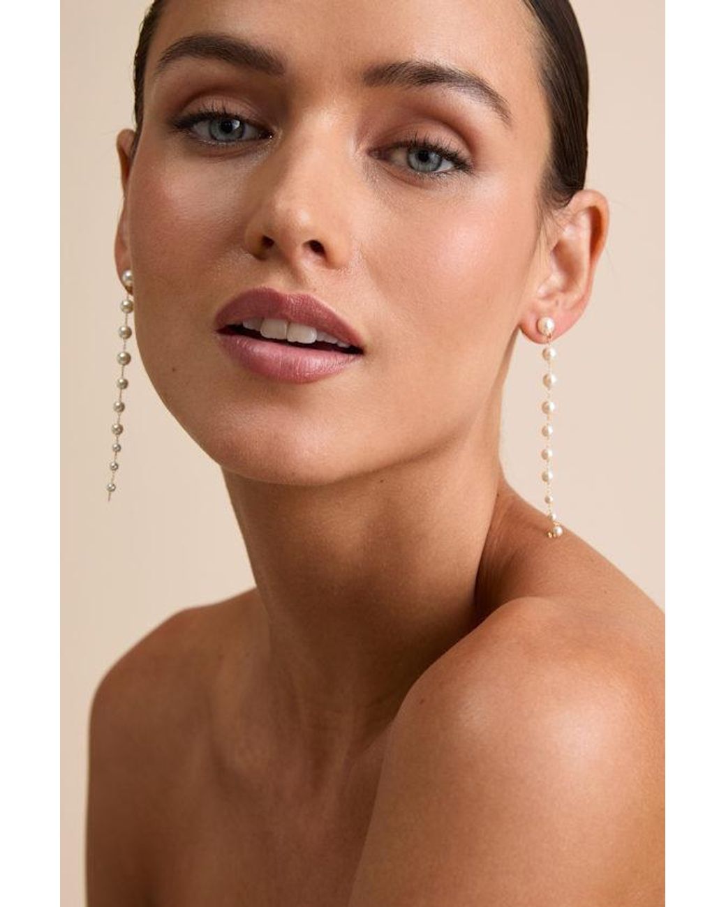Lulus Natural Novalee Pearl Duster Earrings