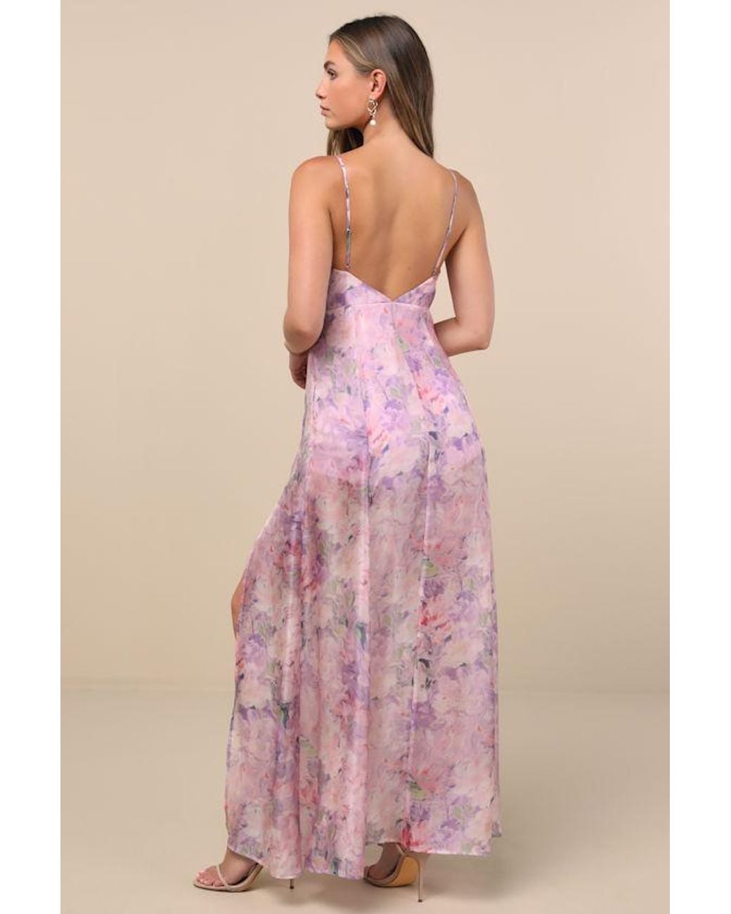 Lulus Damani Floral Backless Maxi Dress in Pink | Lyst