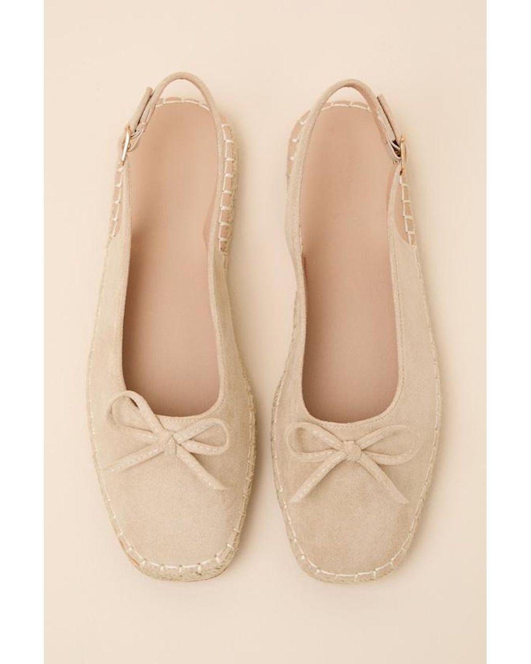 Lulus Natural Risa Suede Slingback Flatform Espadrilles