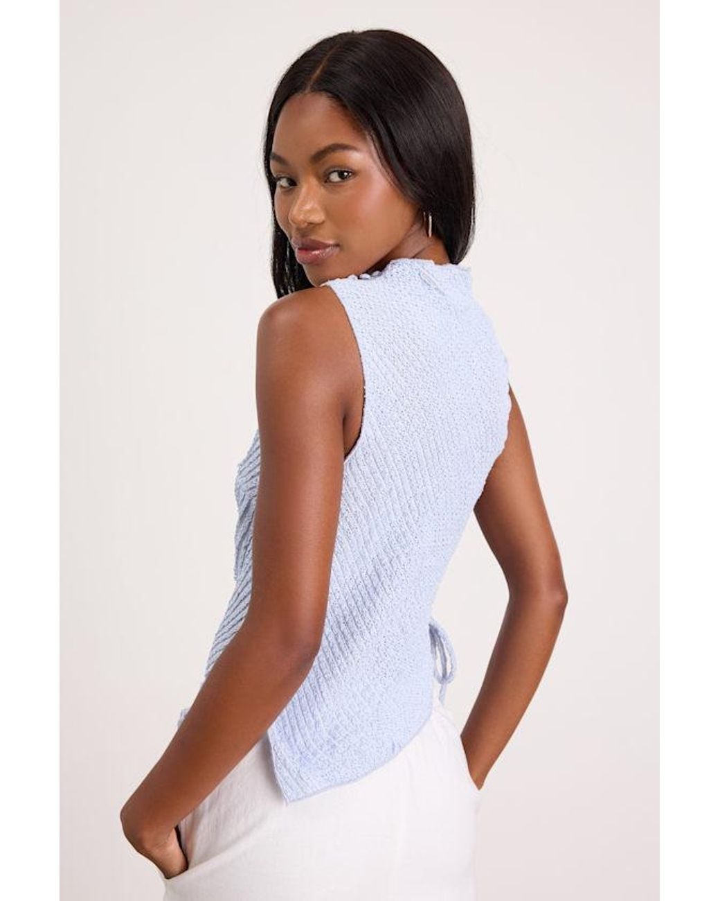 Lulus White Kye Crochet Lace Asymmetrical Tank Top