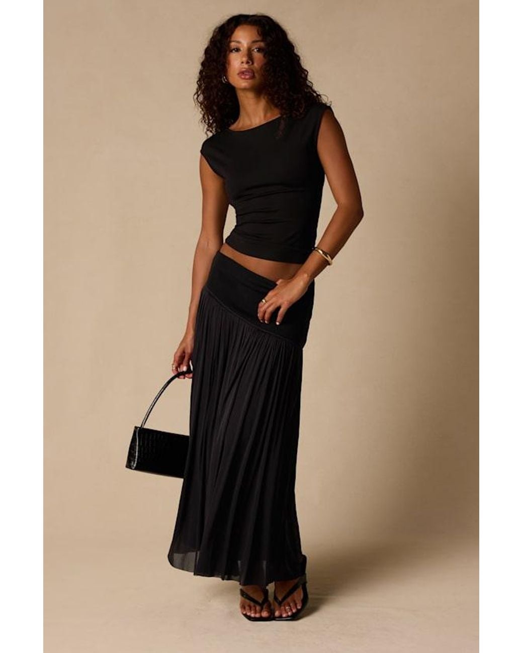 Lulus Black Asher Short Sleeve Backless Top