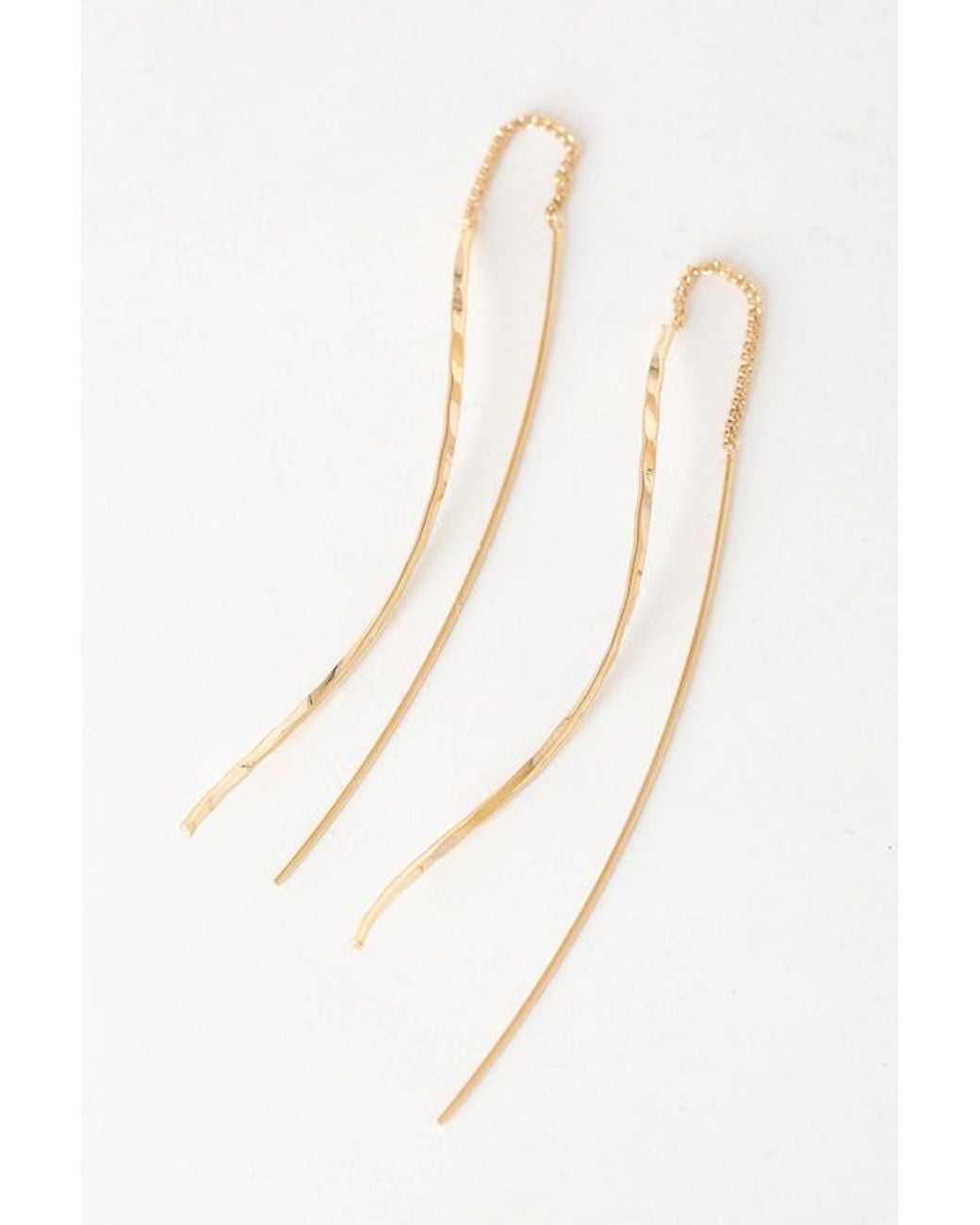 Lulus White Thread Count Threader Earrings