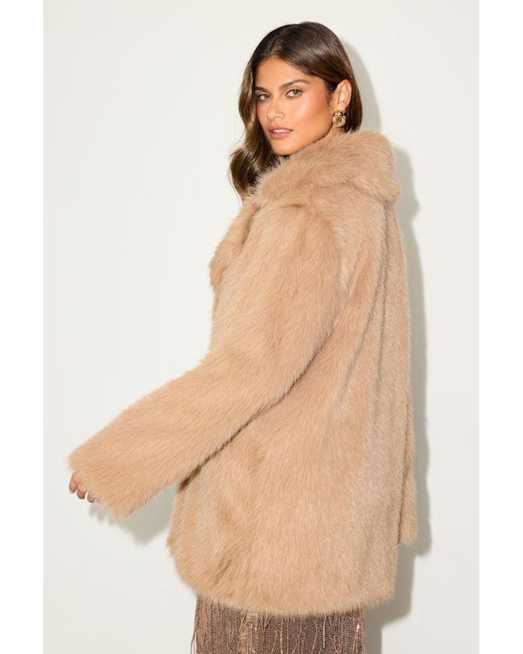 Lulus Brown Endora Faux Fur Longline Coat