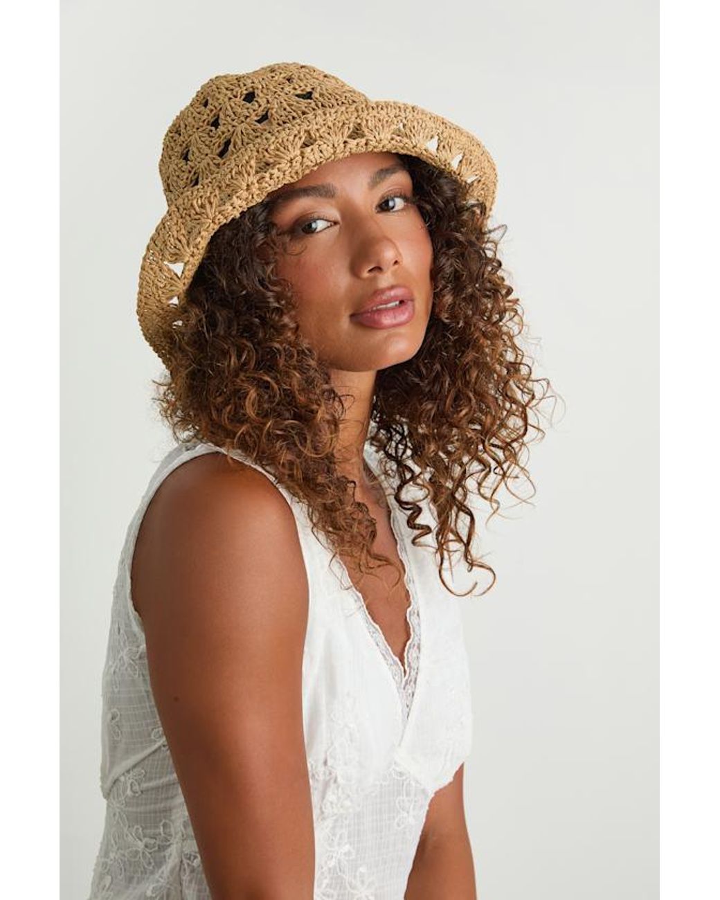 Lulus Natural Clemma Raffia Bucket Hat