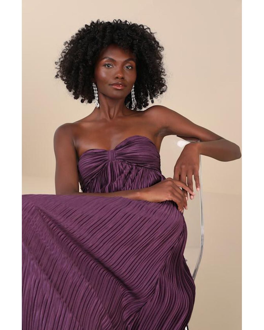 chinese dress ladies Ophelia Strapless Embellished Satin Maxi Dress main image 0