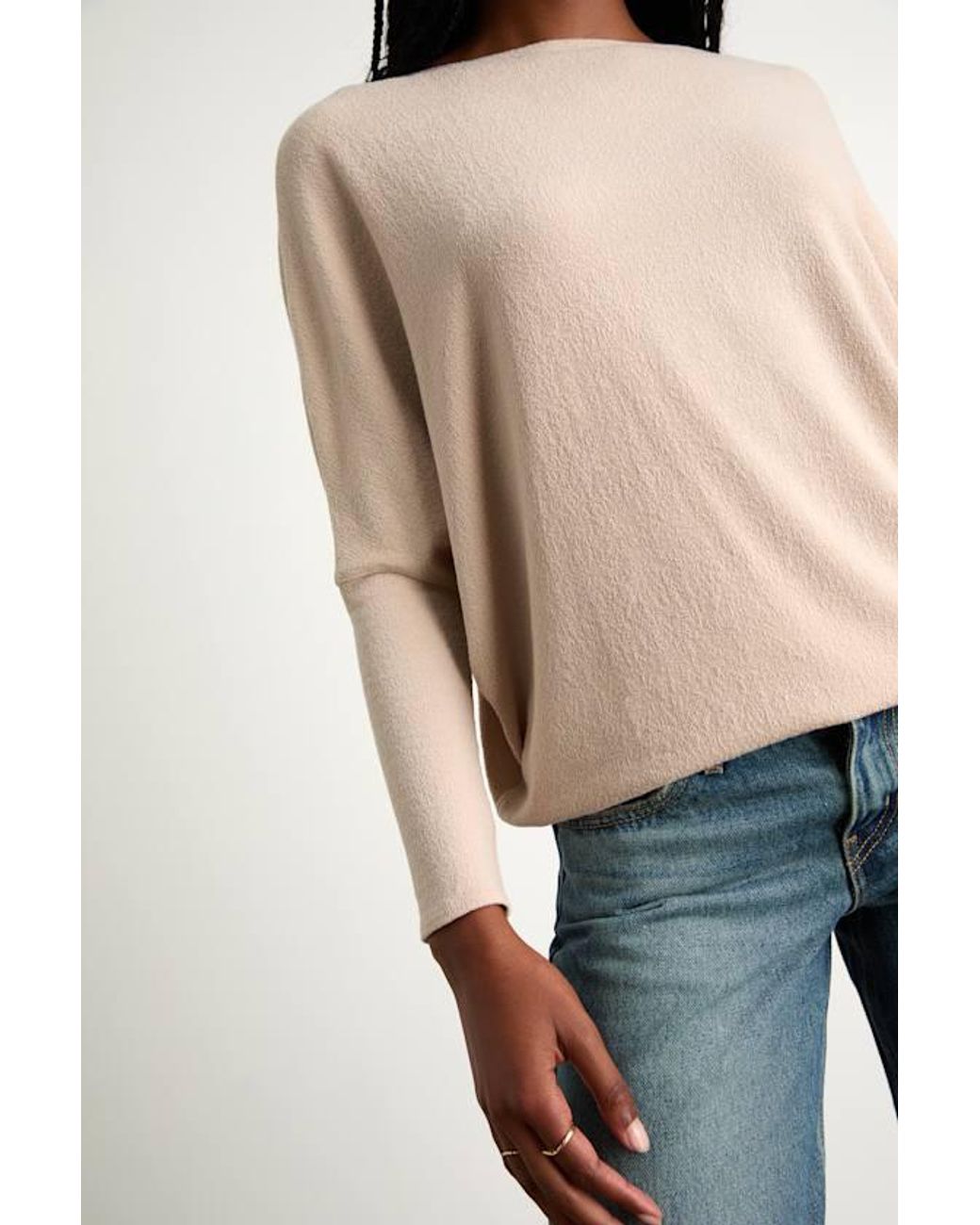 Lulus Basics Natural Verla Dolman Sleeve Sweater Top