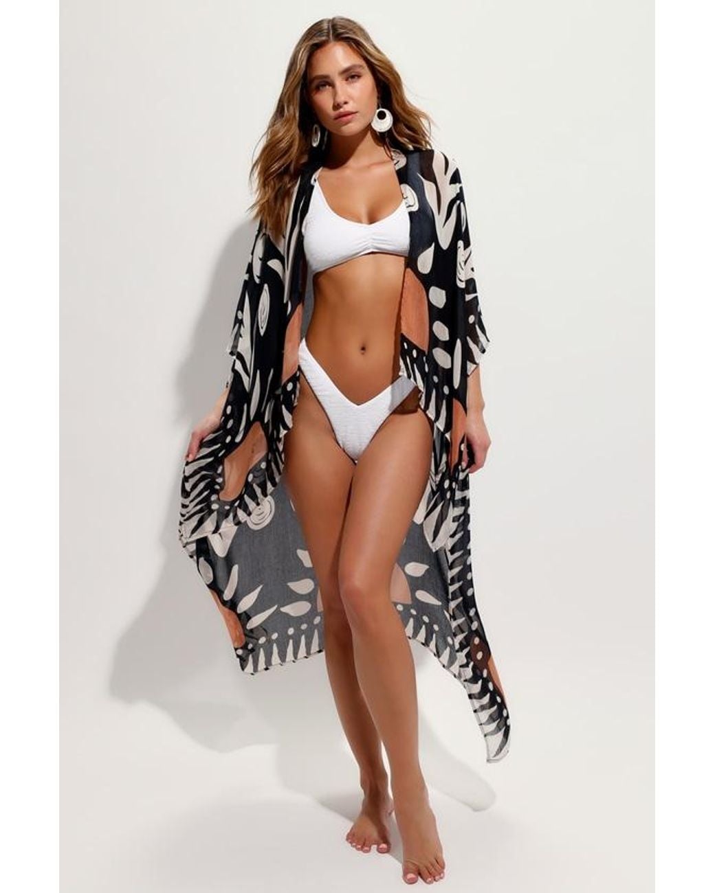 Lulus Multicolor Getaway Aura And Abstract Print Swim Cover-Up