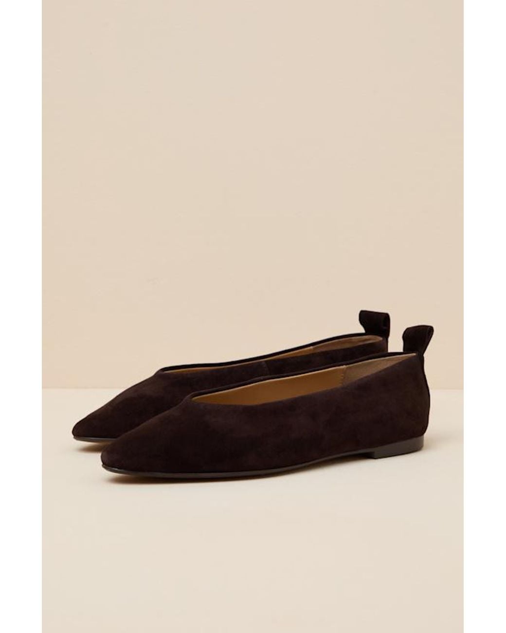 Steve Madden Natural Swanky Chocolate Leather Ballet Flats