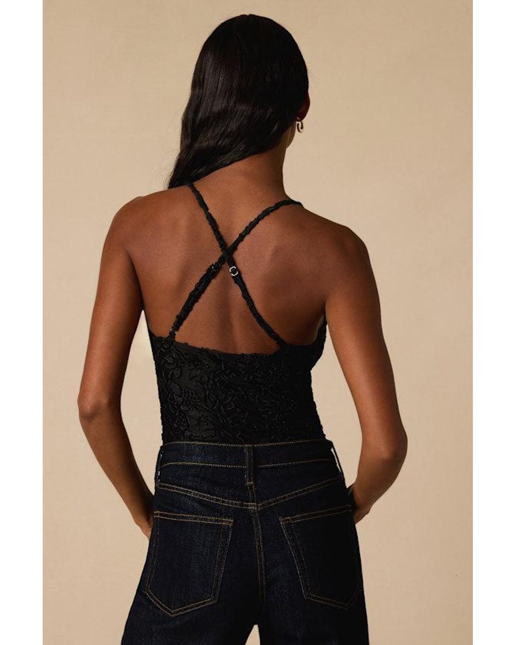 Lulus Black Jasper Burnout Velvet Bodysuit