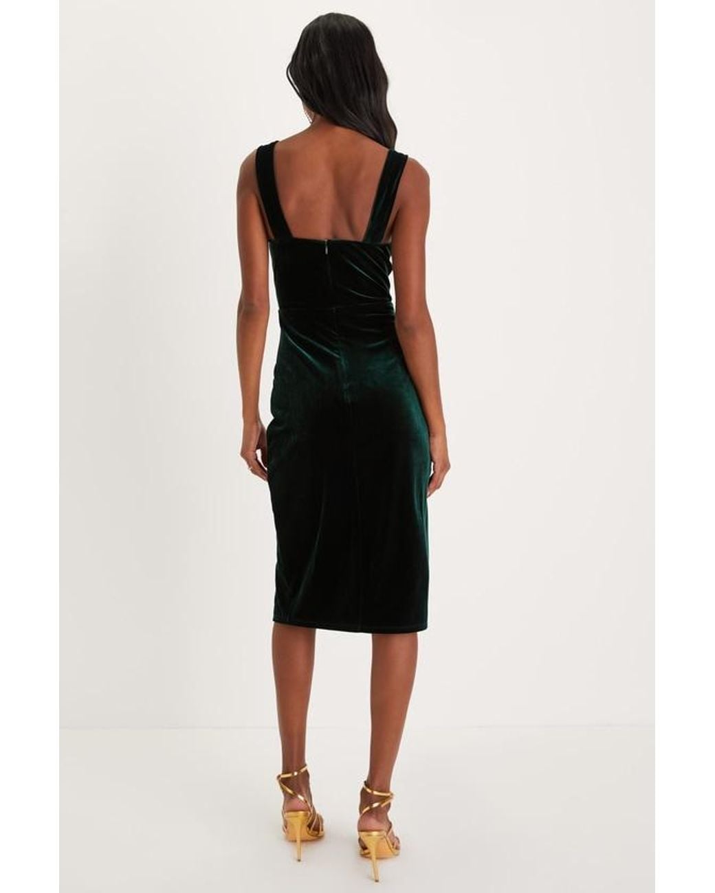 Lulus Black Baby, You'Re The One Velvet Sleeveless Midi Dress