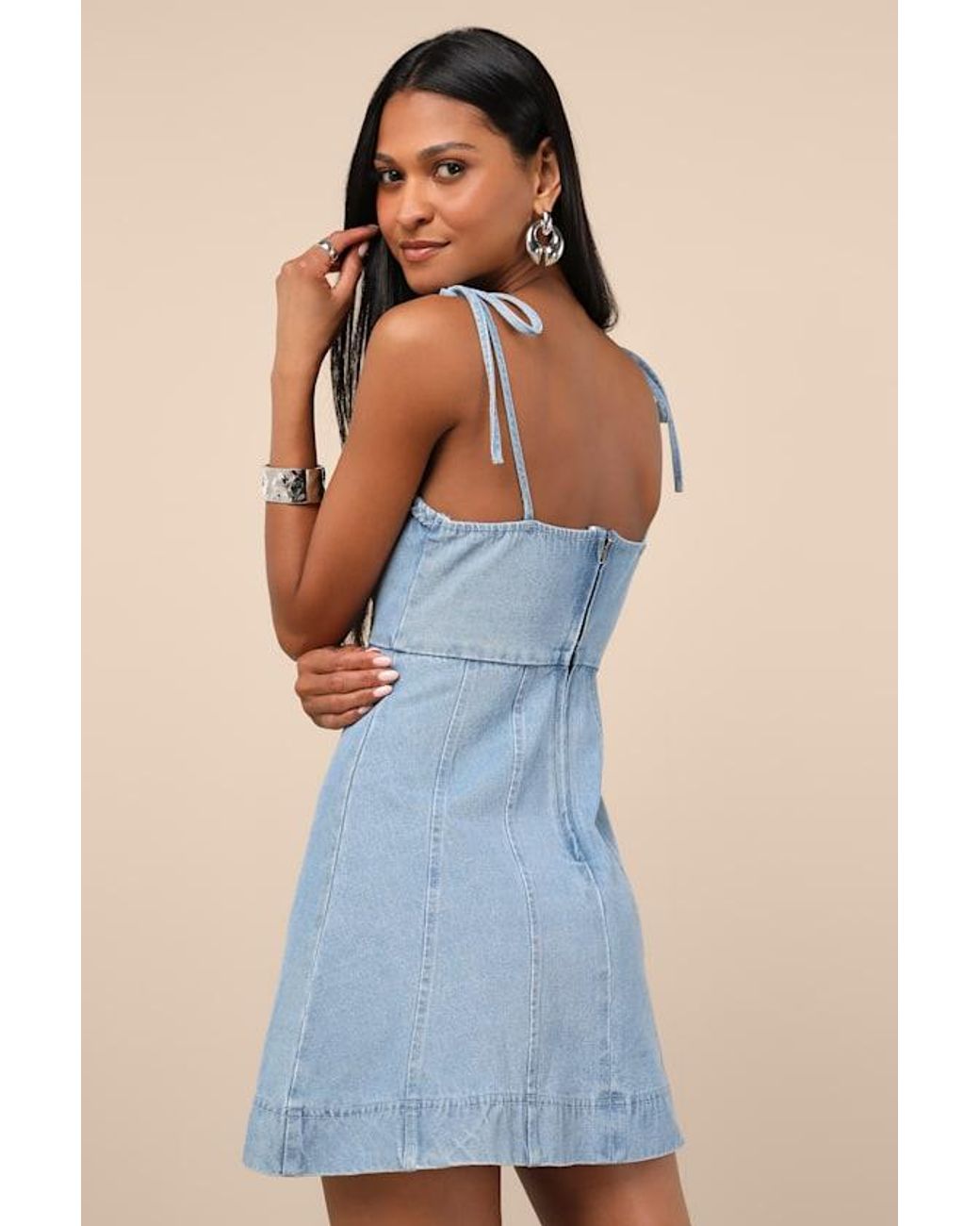 nicole miller blue dress Arwen Denim Mini Dress | Blue | Womens main image 1