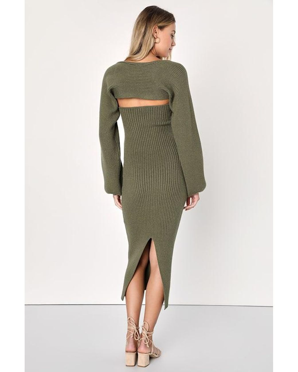olive green two piece dress MO&Co.Women Two Piece Slim Fit Blazer Dress Olive Size M