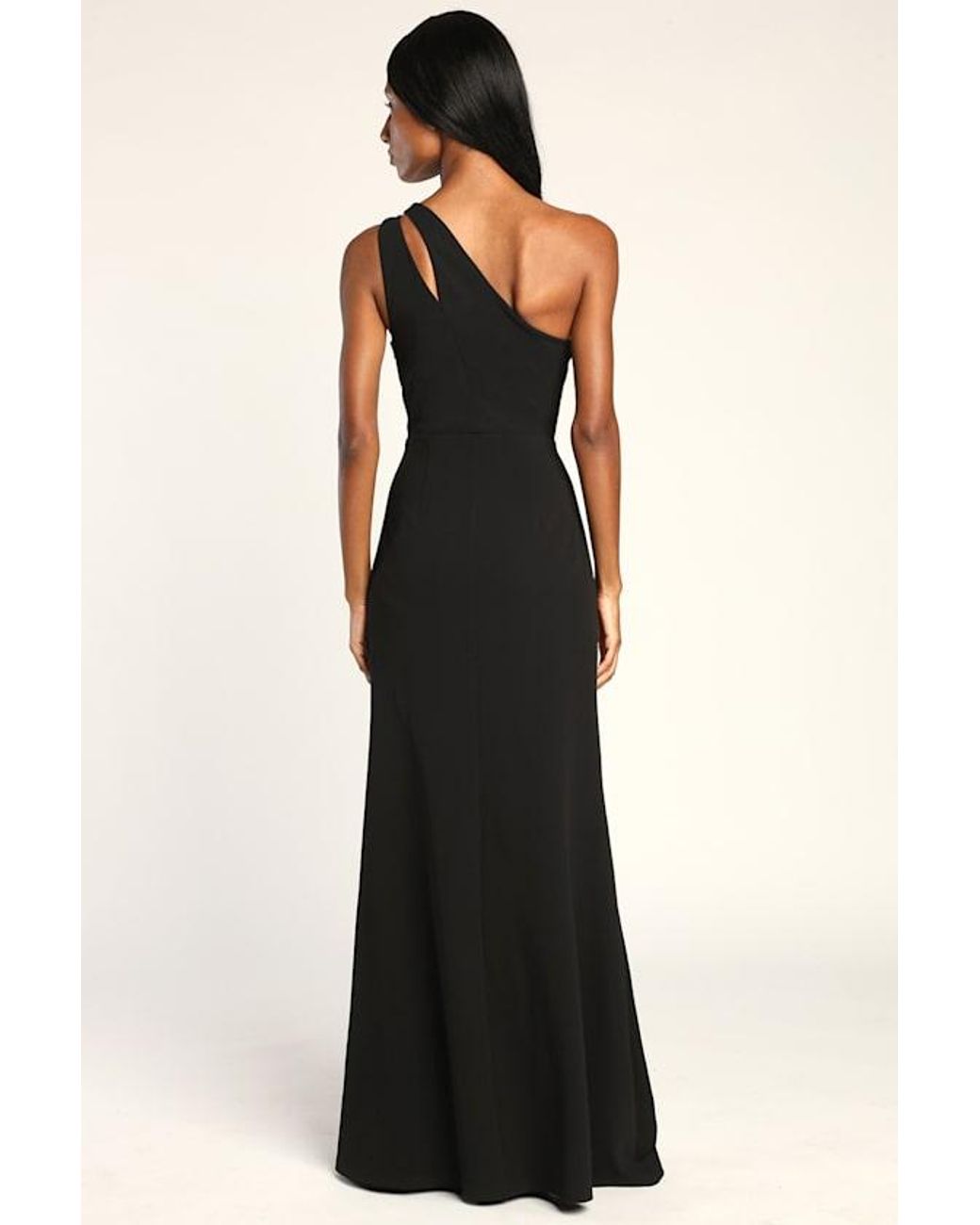 Lulus Black Enchanted Energy One-Shoulder Maxi Dress