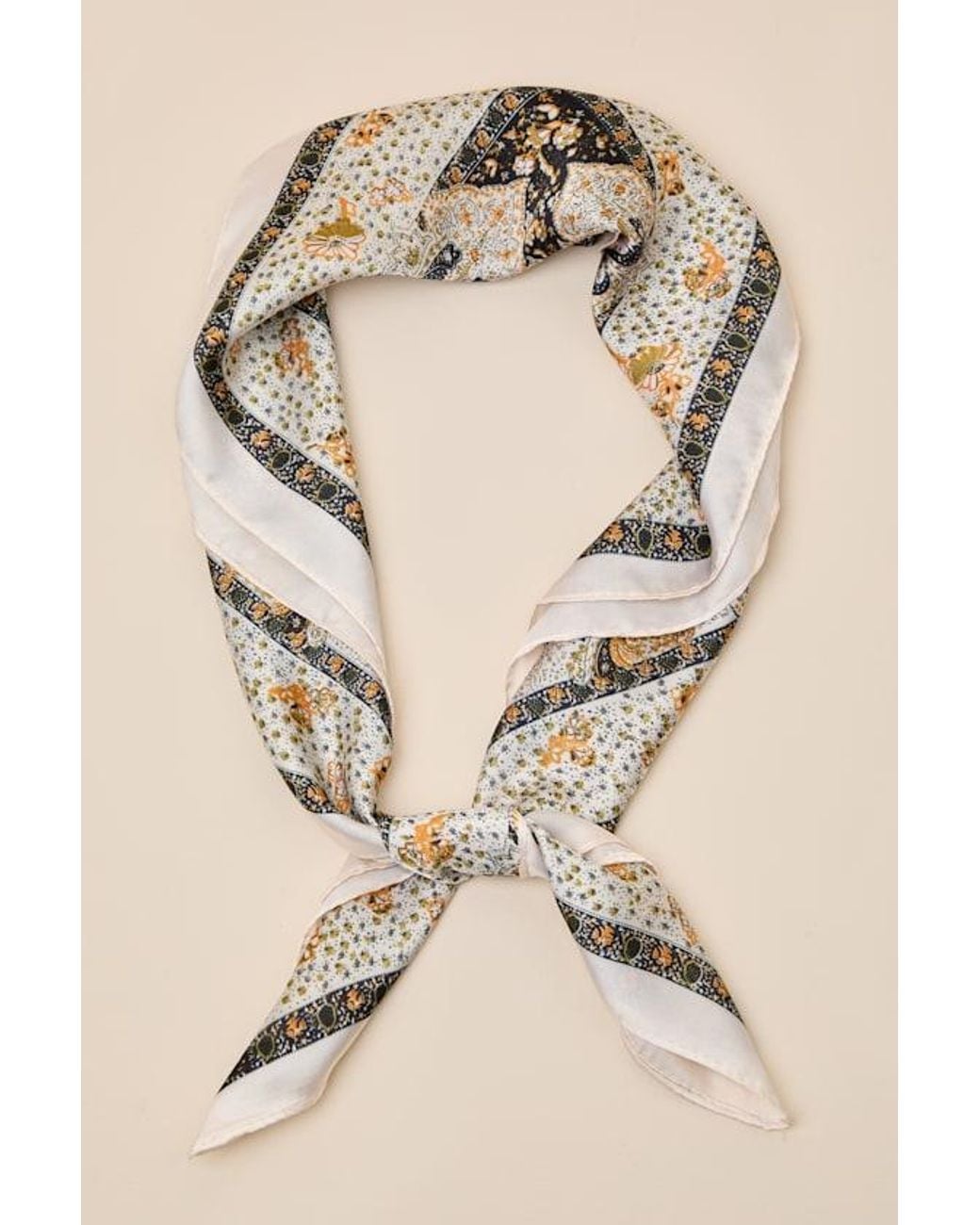 Lulus Natural Joy Multi Paisley Satin Scarf