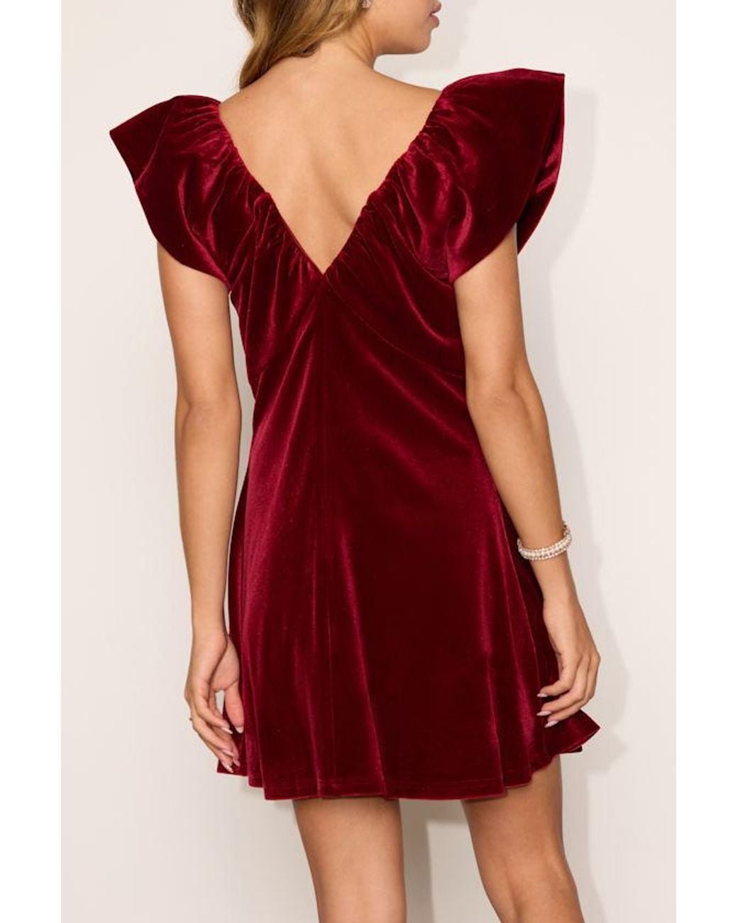 Lulus Red Abigail Velvet Bow Mini Dress