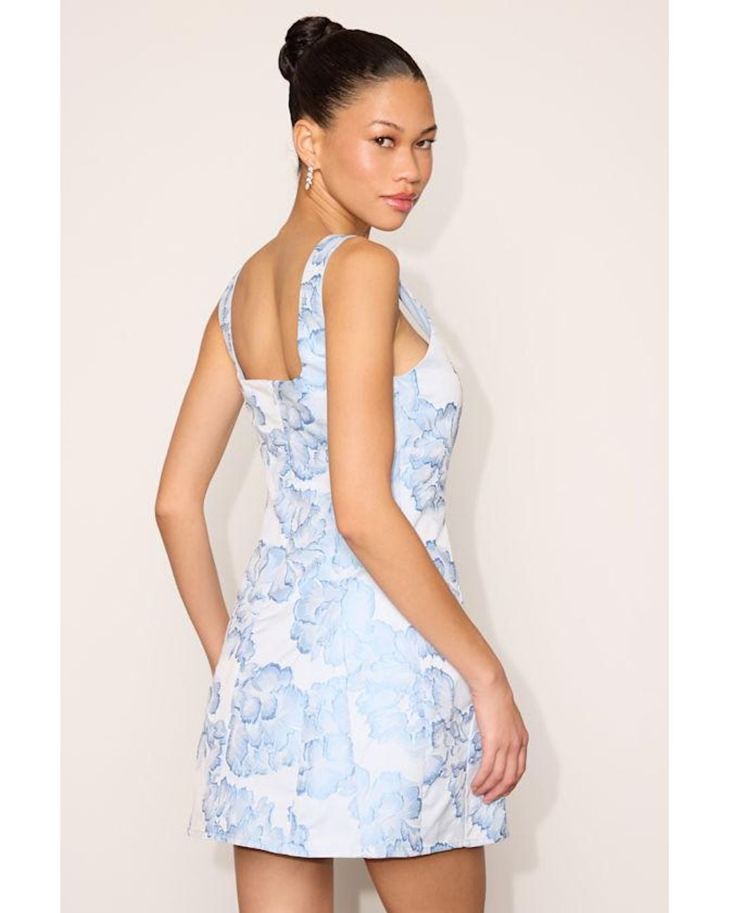Lulus White Tommie Floral Jacquard Mini Dress
