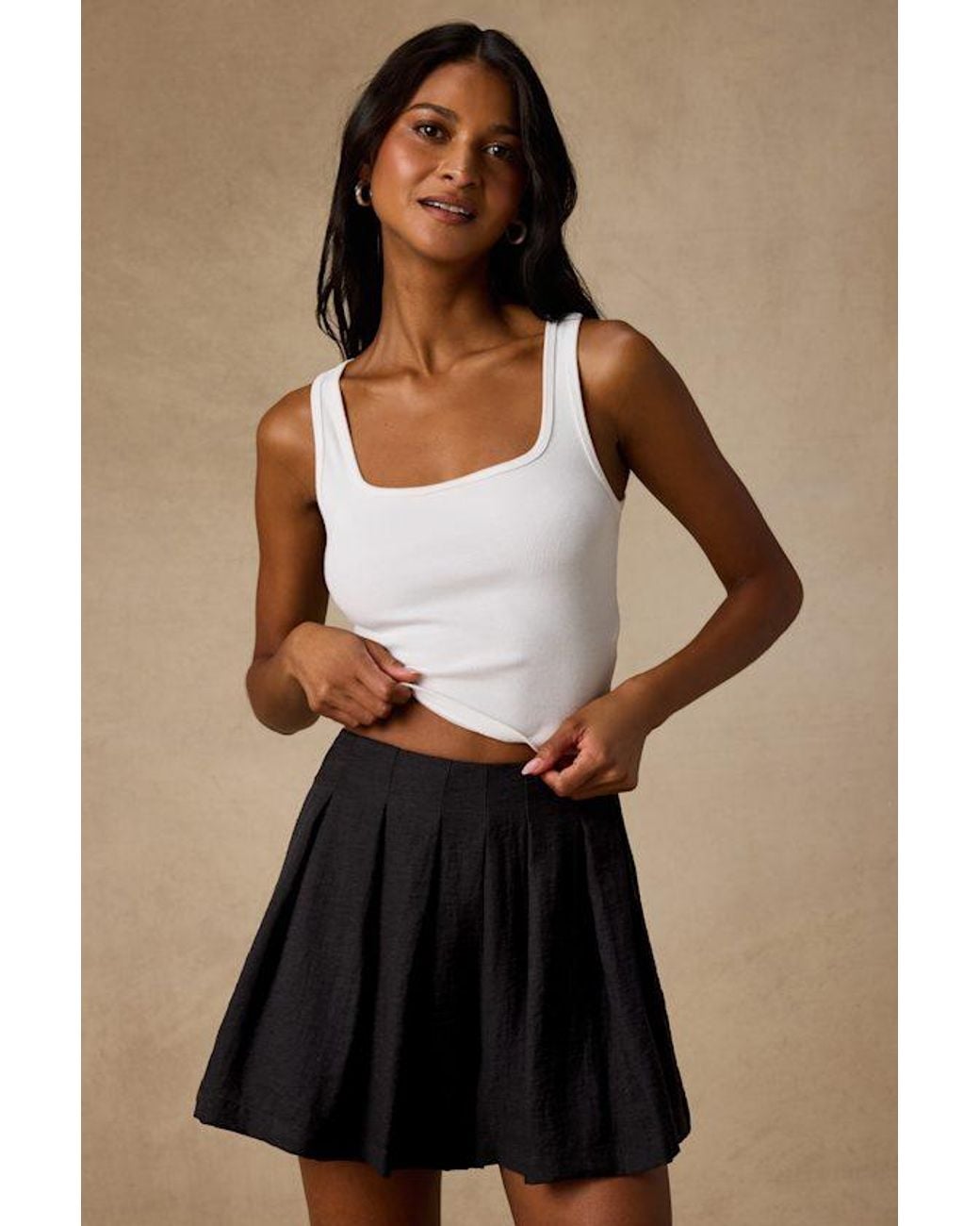 Lulus Black Madalina Pleated High-Rise Shorts