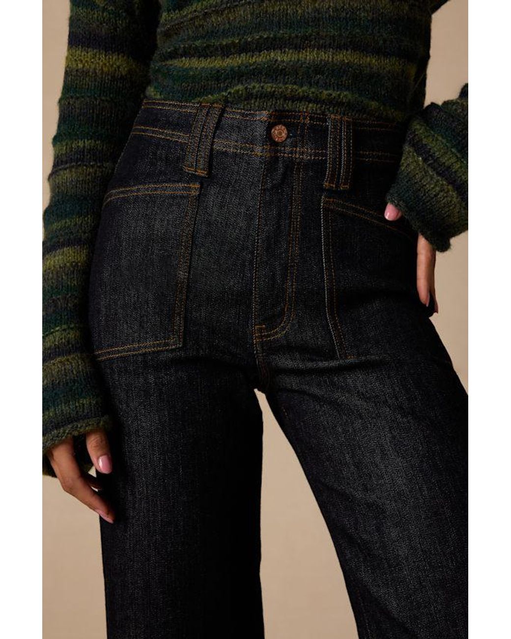 Daze Denim Blue Valley Girl Dark Wash Wide-Leg Denim Jeans