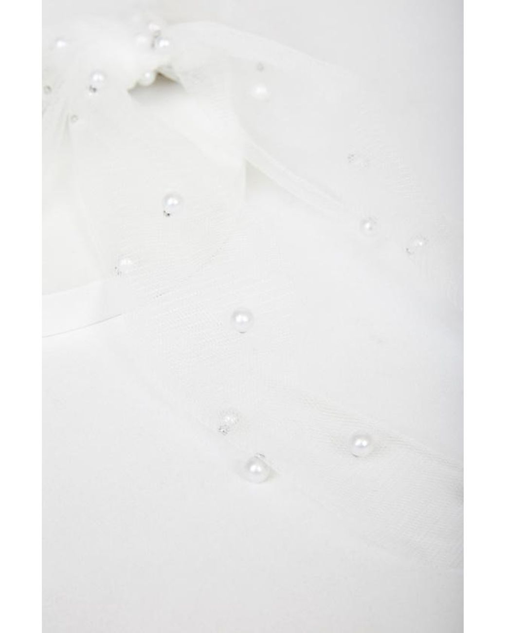 Lulus White Mariella Pearl Tulle Bow