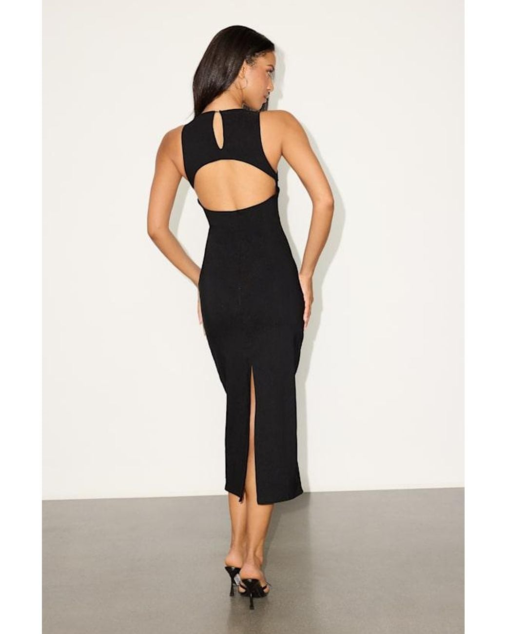 Lulus Black Brenda Cutout Bodycon Midi Dress