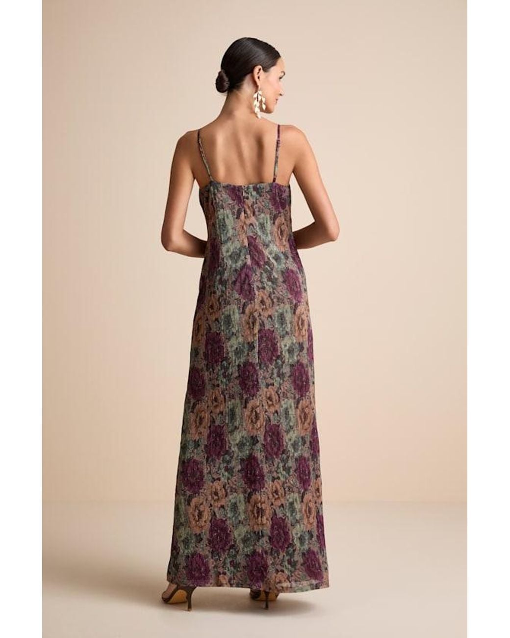 Lulus Natural Kendlyn Multi Floral Plisse Maxi Dress
