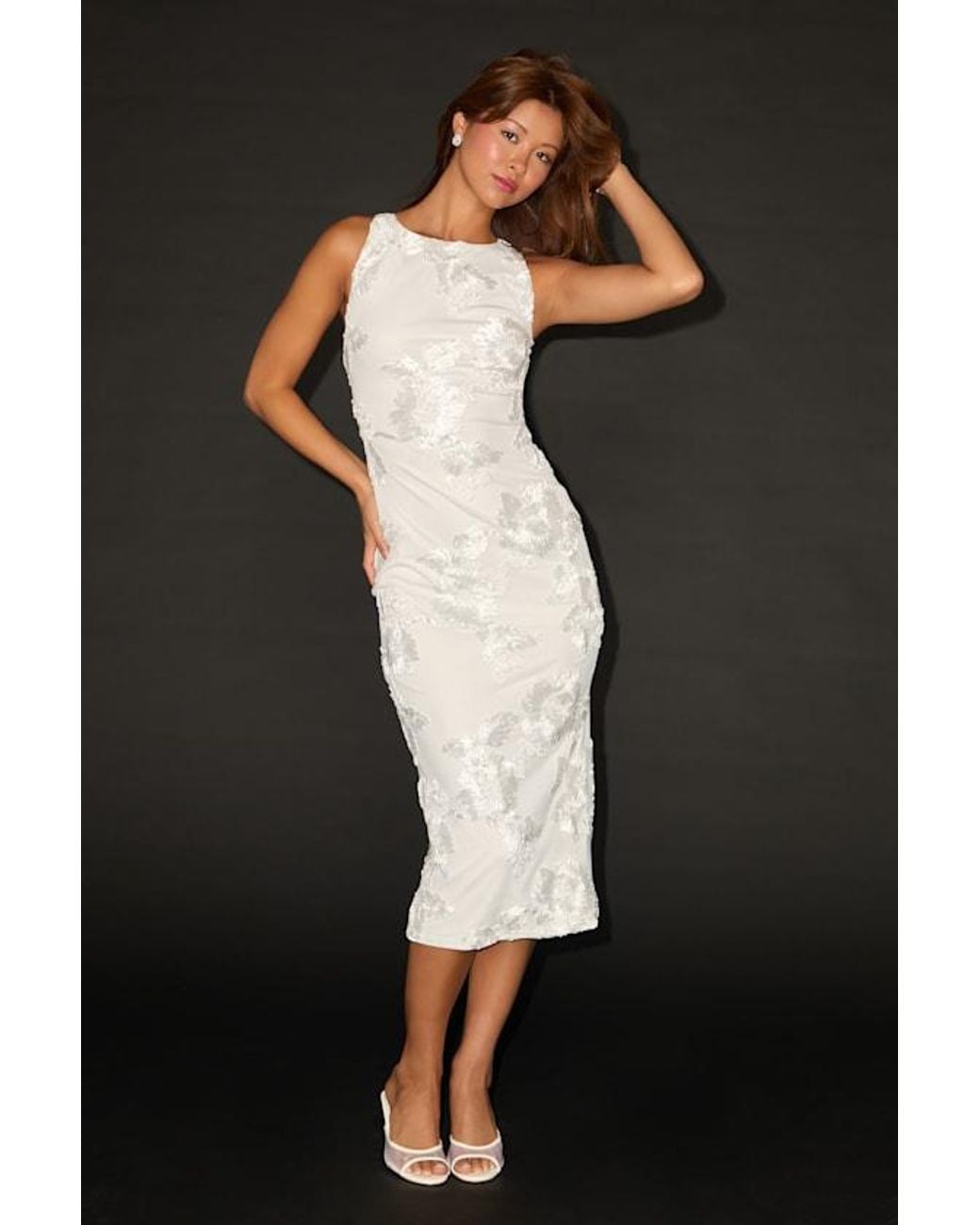 Lulus Black Taylin Floral Applique Backless Midi Dress