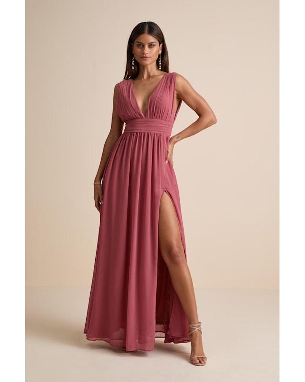 Lulus Pink Heavenly Hues Desert Rose Maxi Dress