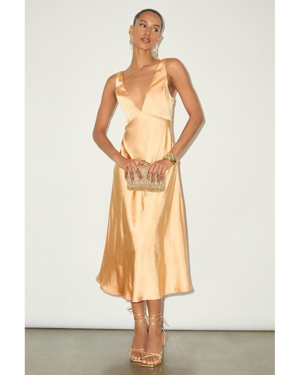 slim fit dress slacks 1930's Style Satin Bias Gatsby Midi Slip Dress