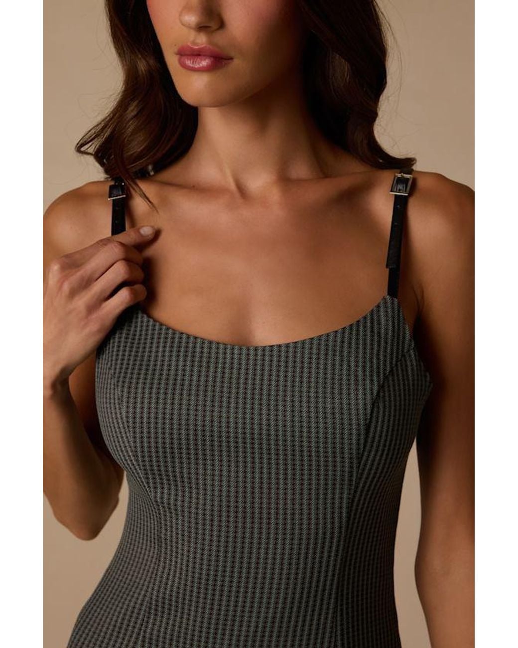 Lulus Brown Avril Multi Houndstooth Mini Dress
