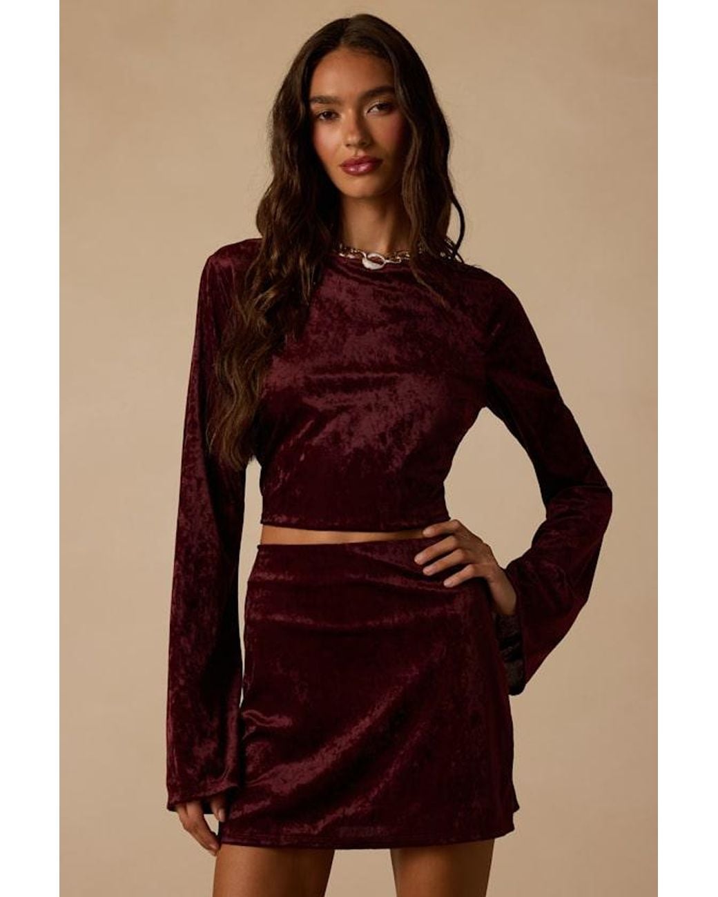 Lulus Red Talaria Velvet High-Rise Mini Skirt