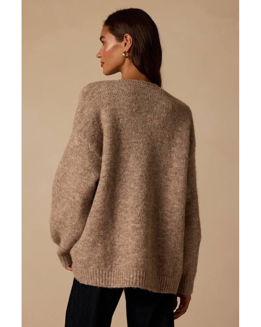 Lulus Natural Camden Marled Tie-Front Cardigan