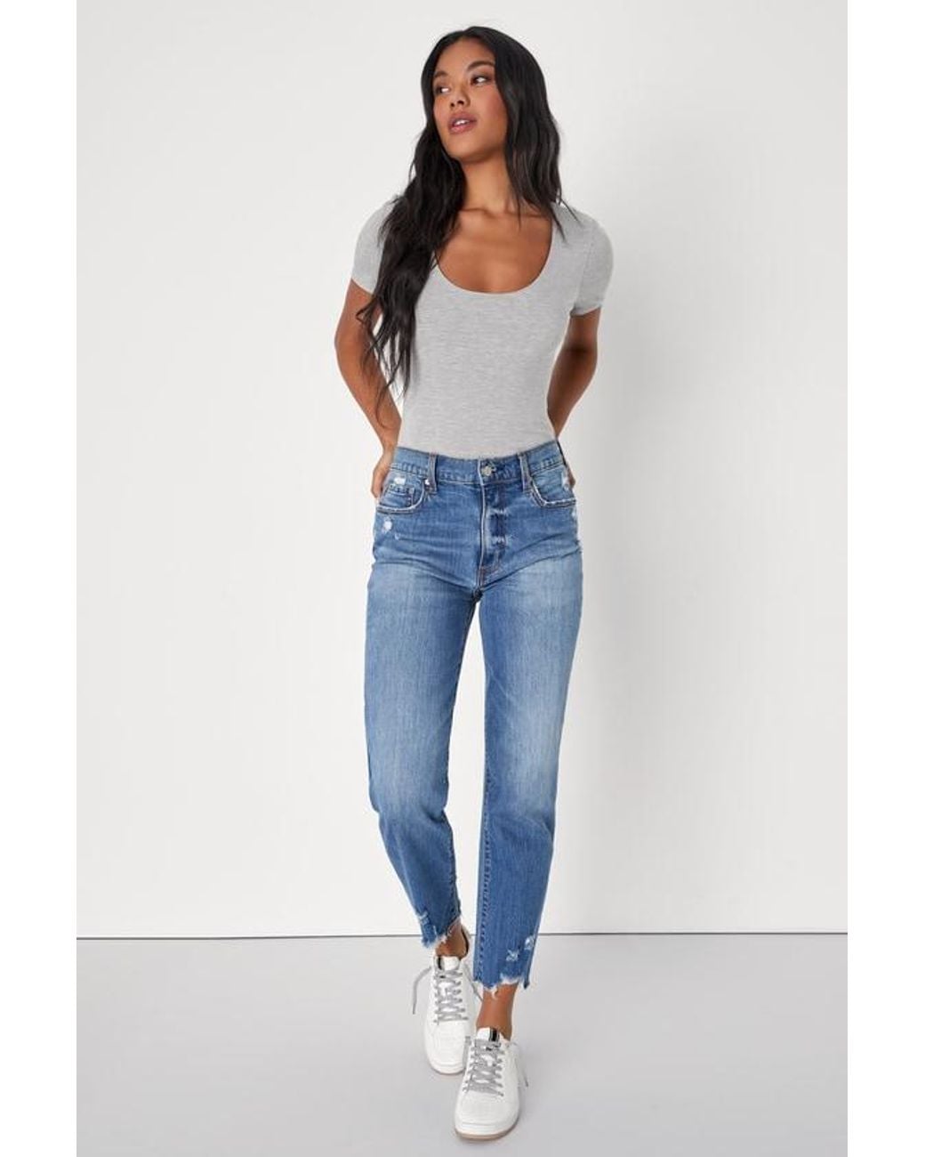 Lulus Gray Basically Effortless Short Sleeve Scoop Neck Top