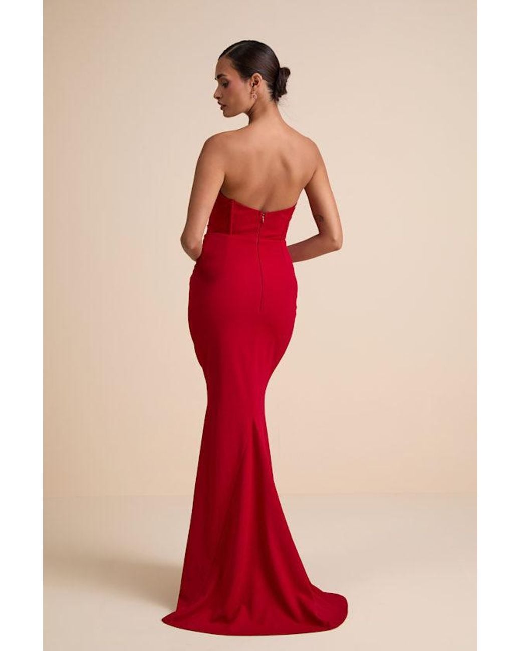 Lulus Red Laney Strapless Corset Maxi Dress