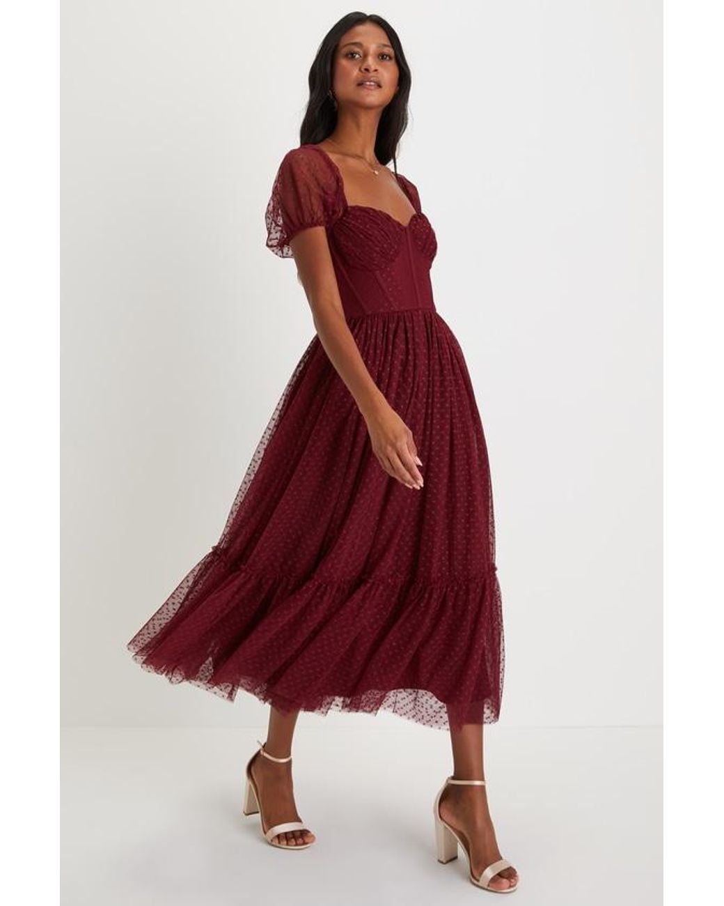chinese dress ladies Lulus Women's Love Poem Lace Halter Mini Cocktail Dress, Burgundy, Size  Large: Buy Online at Best Price in UAE