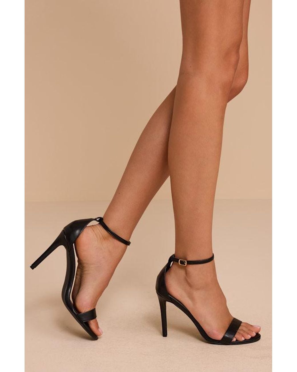 Lulus Natural Cerelia Ankle Strap Heels