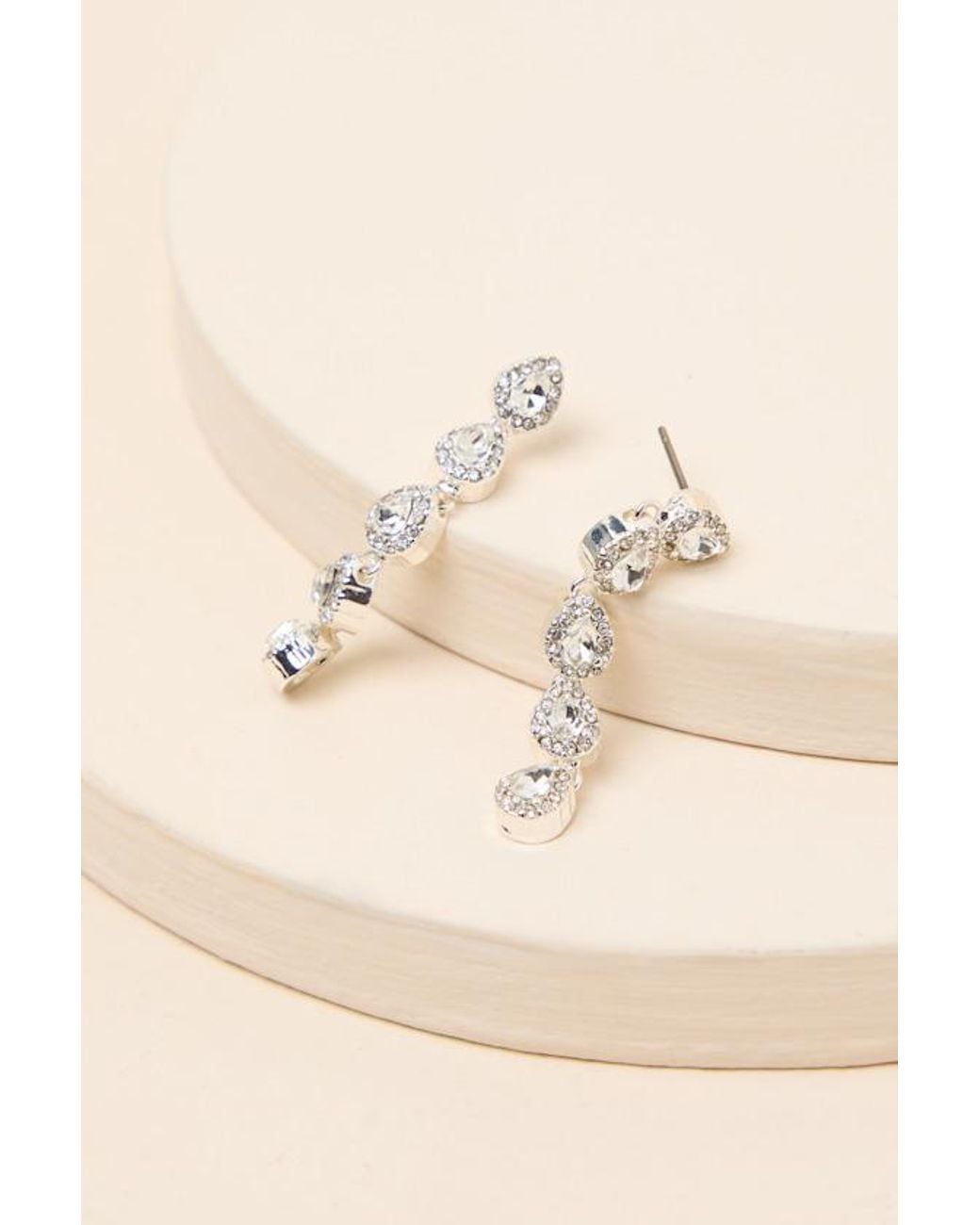 Lulus Natural Brilliant Shine Rhinestone Drop Earrings