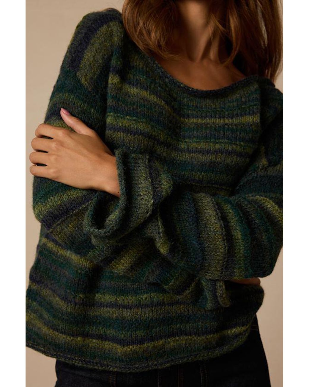Rhythm Black Baklava Striped Knit Sweater
