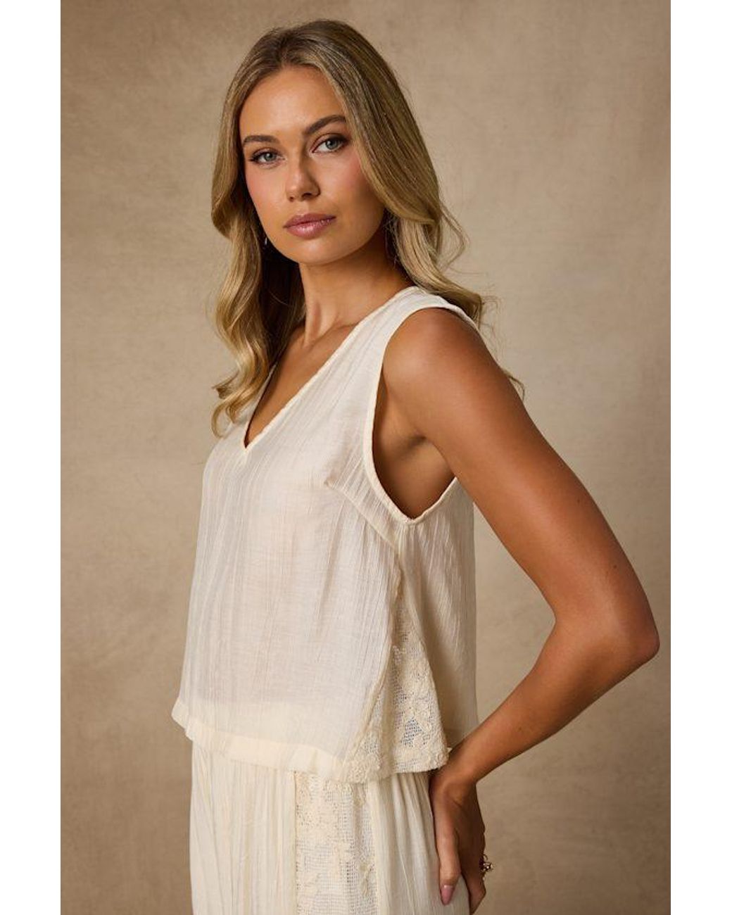Lulus Natural June Cream Crochet Lace Tank Top