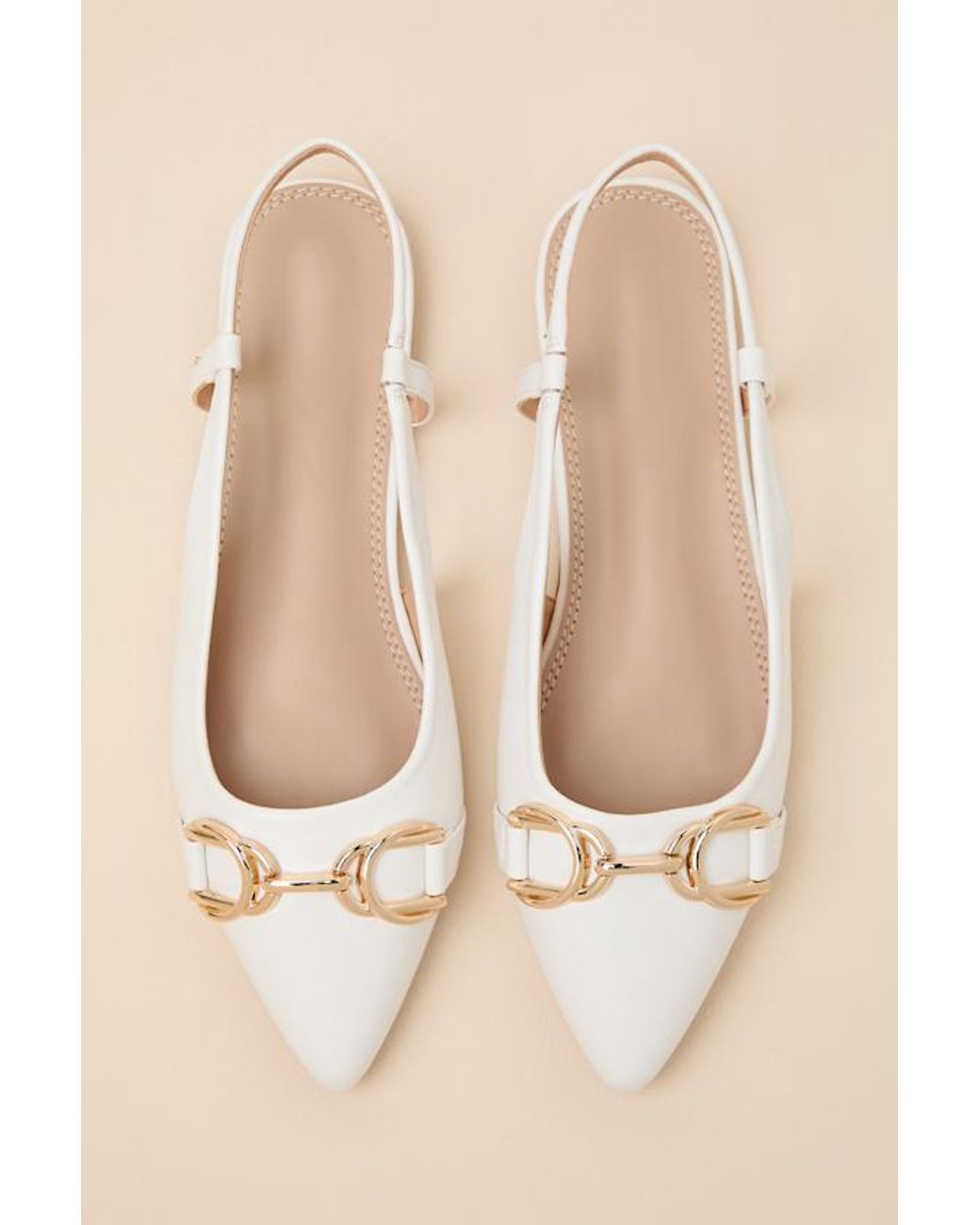 Lulus Natural Lillian Pointed-Toe Slingback Flats