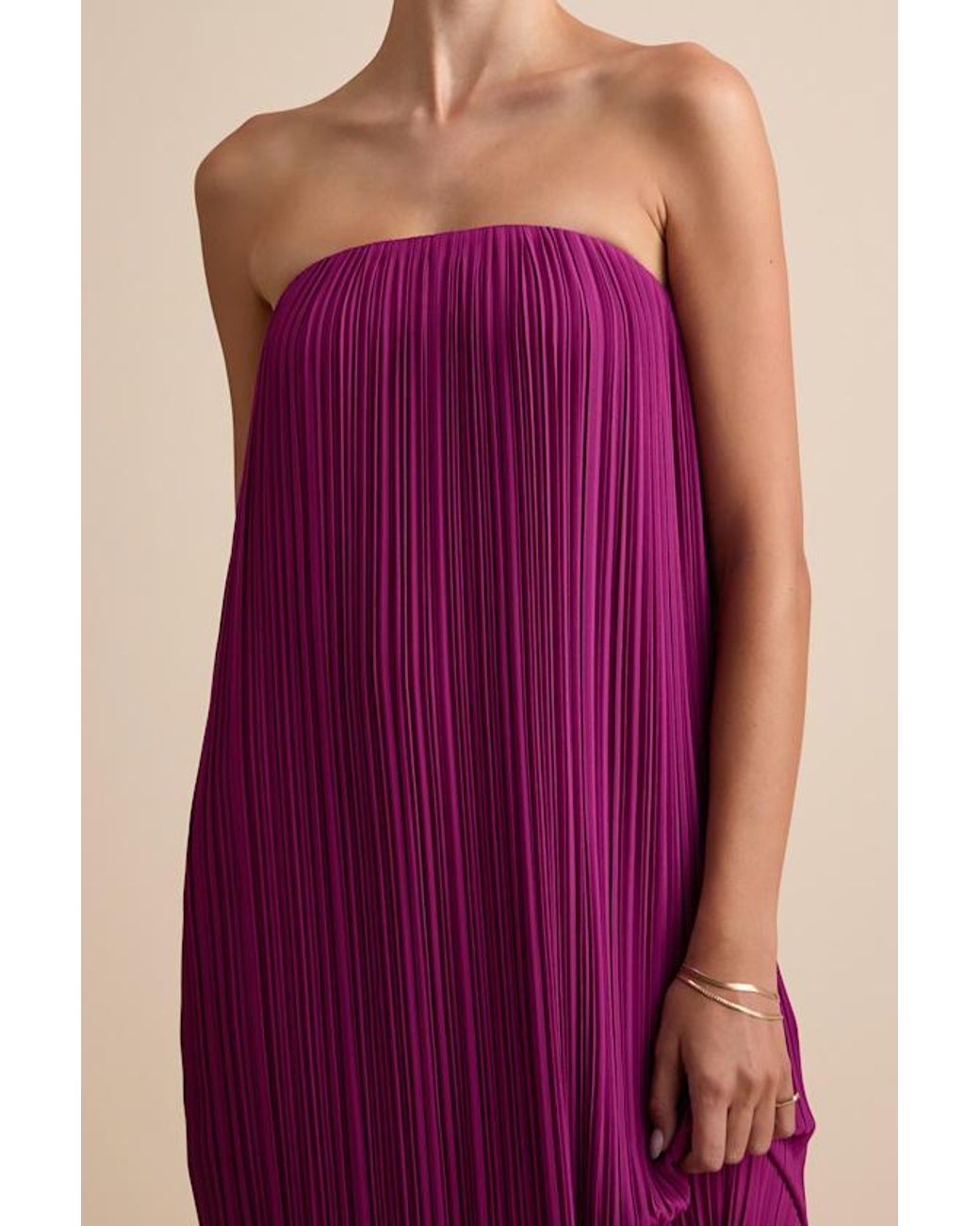 Lulus Purple Yamuna Pleated Strapless Maxi Dress