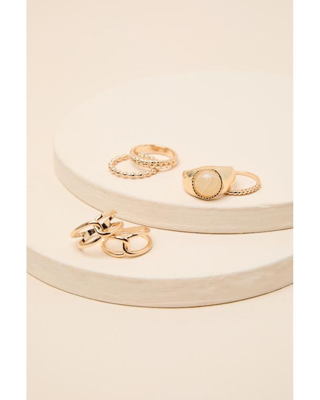 Lulus Natural Sutton Six-Piece Ring Set