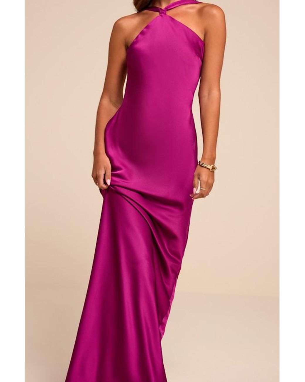 Lulus Pink Sienna Satin Backless Maxi Dress